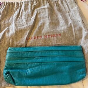 Lauren Merkin Turquoise Leather Clutch